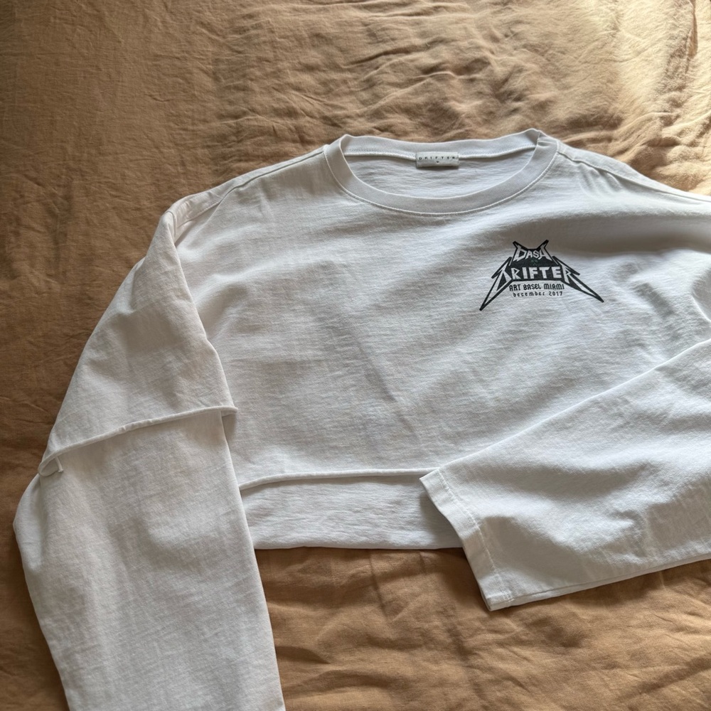 White DASH Long Sleeve Crop Top
